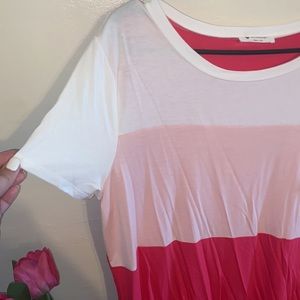 Color Block Pink and White Blouse 👚